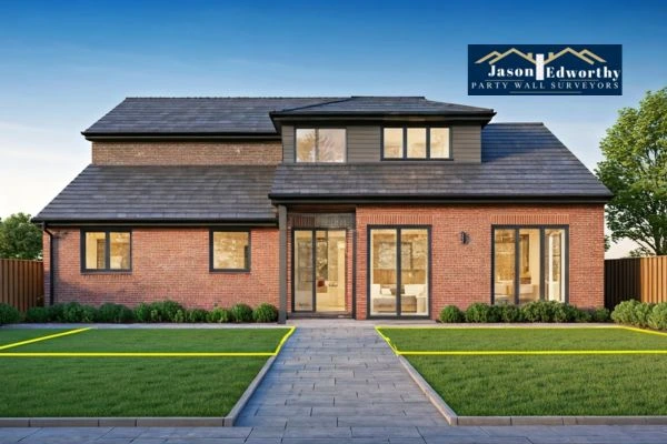 Home extension focusing on boundary line Sutton Coldfield